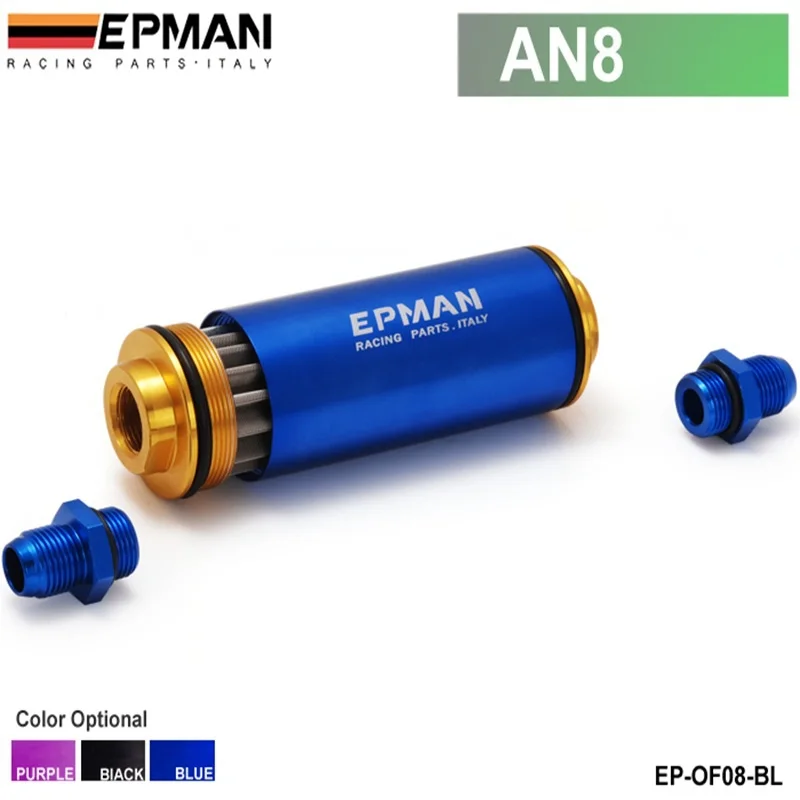 AN8 Hi-Flow Motorsport/Rally/Racing Alloy Fuel Filter EP-OF08 fuel filter With Steel filter EPMAN Racing
