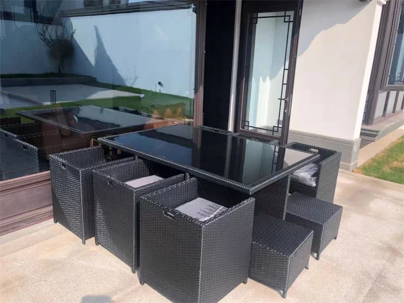 Modern Open-air Garden Furniture Sets Patio Rattan Furniture Set Waterproof and Sun-proof Armchair Leisure Outdoor Table Chairs