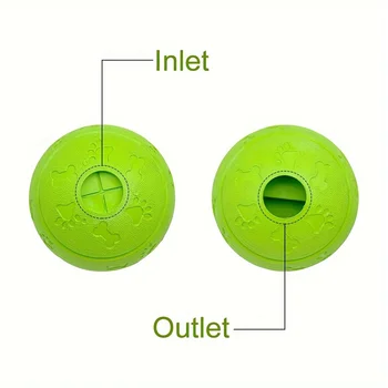 1pc Interactive Treat Dispensing Dog ToyNatural Rubber Chew Ball, Durable Non-Toxic Pet Grinding Toys Food Leakage Bone Patterns 3
