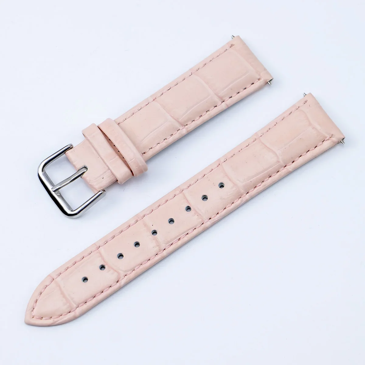 Elegant Leather Watch Strap - Soft, Comfortable, and Adjustable with Pin Buckle