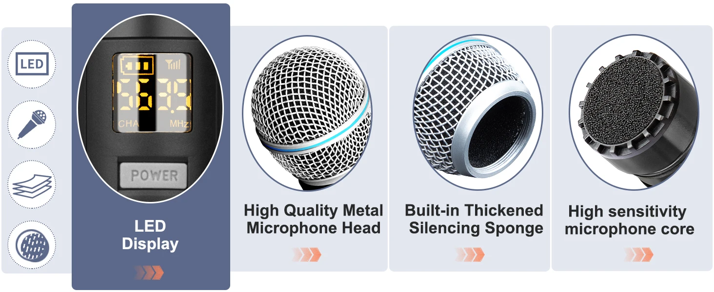 Wireless Microphone Handheld Depusheng R3 Dual Channels UHF Fixed Frequency Dynamic Mic For Karaoke Wedding Party Band Church