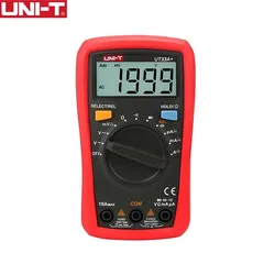 Multimètre à affichage numérique, taille de paume, rétro éclairage UT33A + multimètre LCD AC DC + 2mF, testeur de haute précision, UNI T 