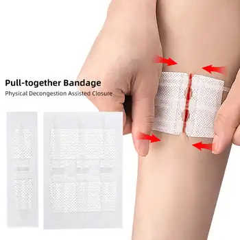 Chiusure di allacciatura di emergenza Dispositivo di chiusura della ferita indolore con cerniera a fascia Strisce di chiusura per medicazione per ferite senza sutura Kit di pronto soccorso