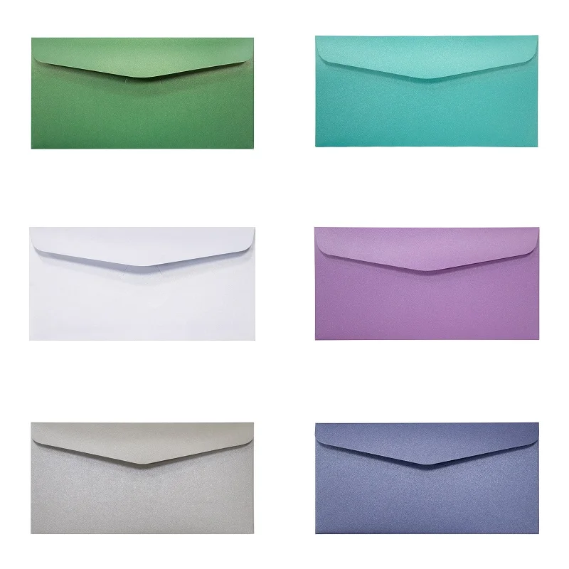 Mailing Envelopes 50pcs/lot 22x11cm Pearlescent Paper for Wedding Invitation Business Supplies