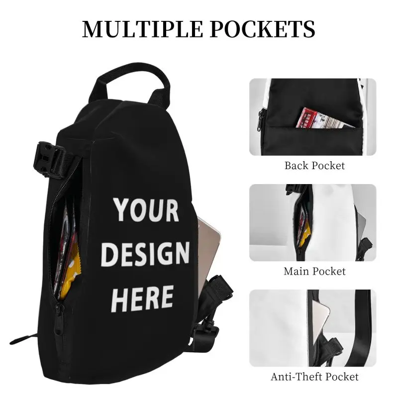 Your Design Here Sling Chest Bag Custom Customize Logo Letter Print Shoulder Crossbody Backpack for Men Cycling Camping Daypack