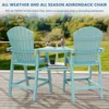 Tall Adirondack Chairs Set of 2,Recycled Poly Balcony Chair with Double Connecting Tray Patio Stools Weather Resistant 6