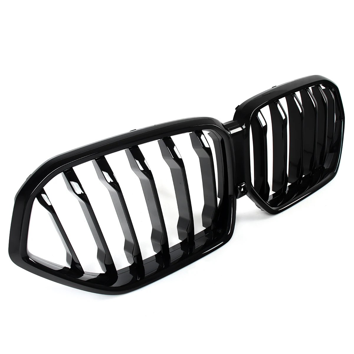 Replacement for BMW X6 G06 M60i LCI 2024-On Front Bumper Racing Grills Single Line Kidney Grille Glossy Black Auto Accessories