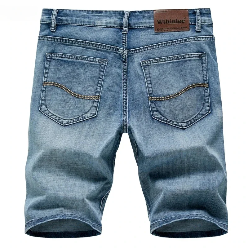 2025 Summer New Men's Denim Shorts Classic Black Blue Thin Section Fashion Slim Business Casual Jeans Shorts Male Brand 1