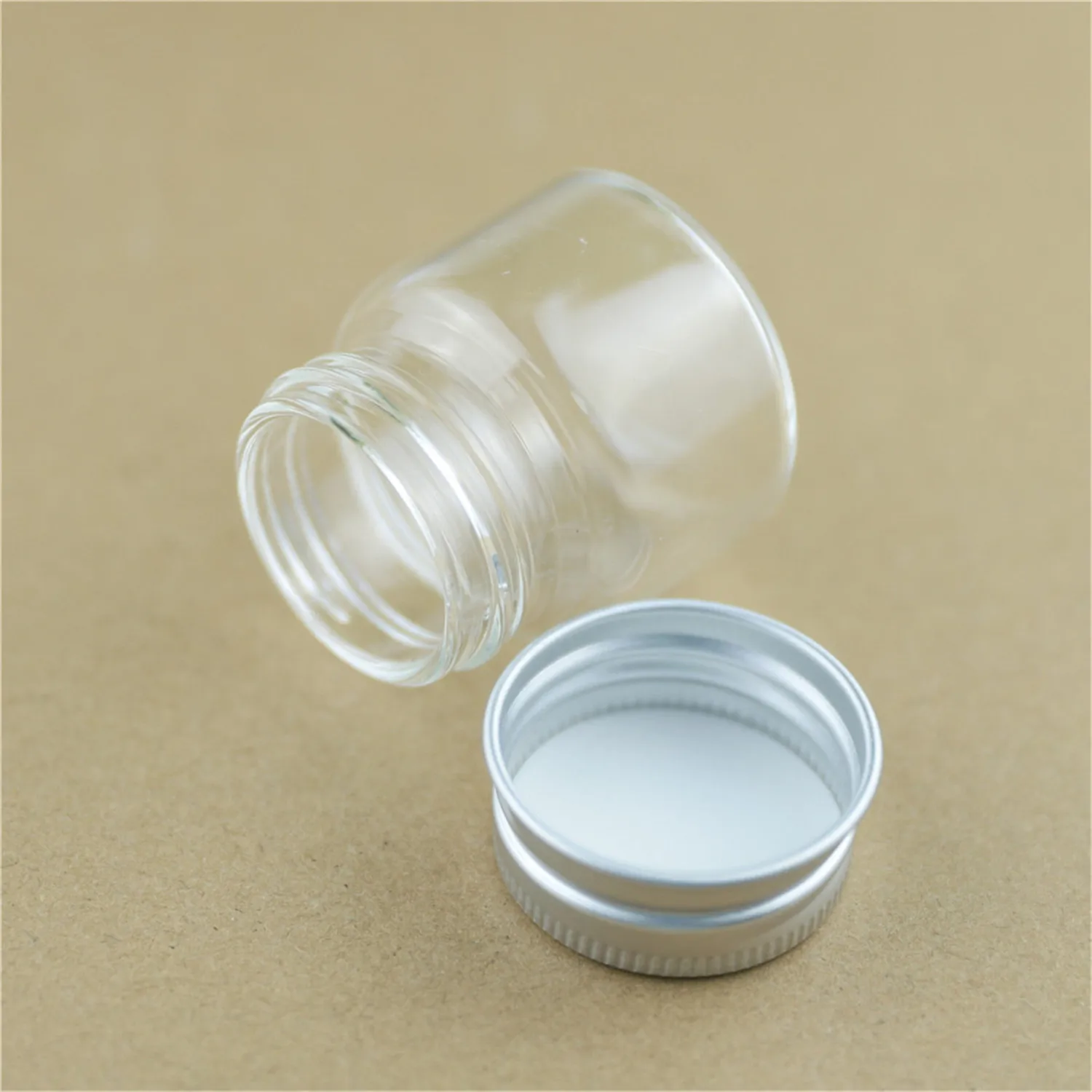 Glass Bottles 12/24/48 Pcs 23*37*40mm 25ml Aluminium Cap Glass jars Empty Containers Wishing bottles Mini Vials 4