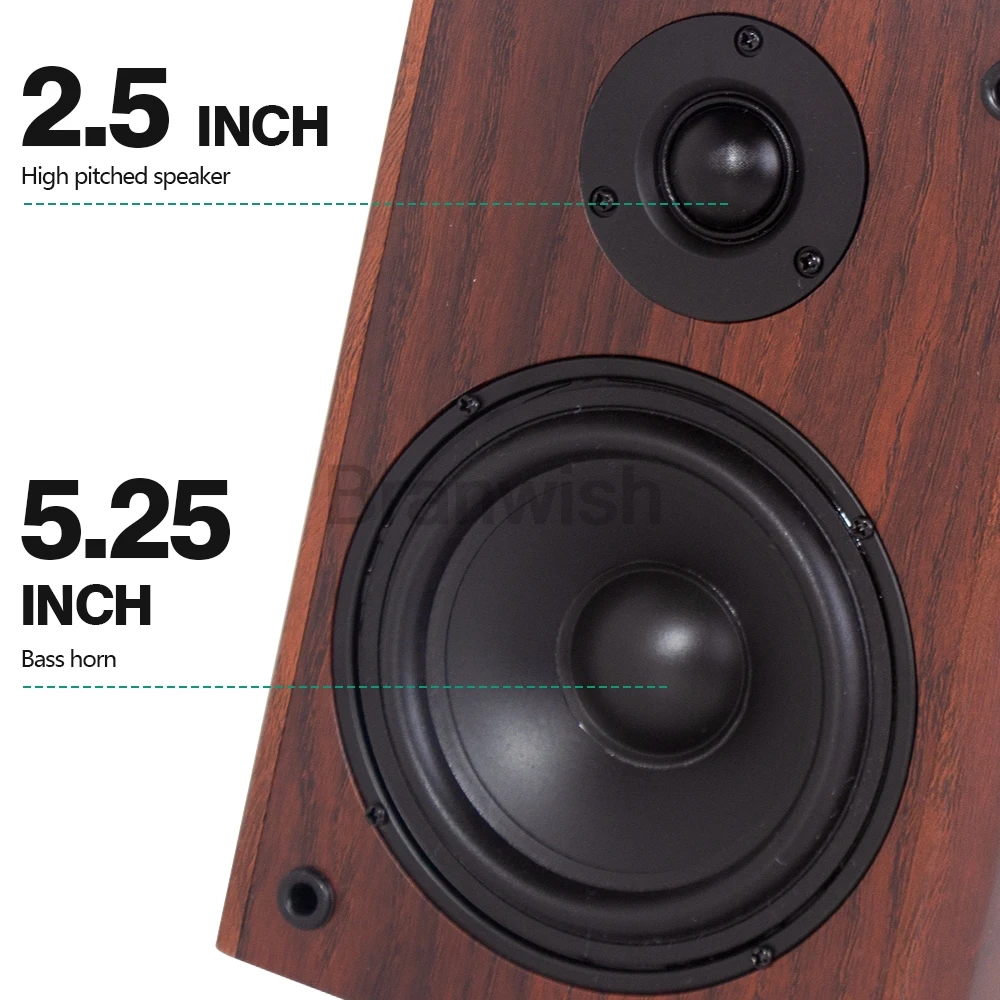 100W 5.25 Inch Home High-power Bookshelf Passive Desktop Monitor Wall-mounted Surround Sound Hi-fi Speaker