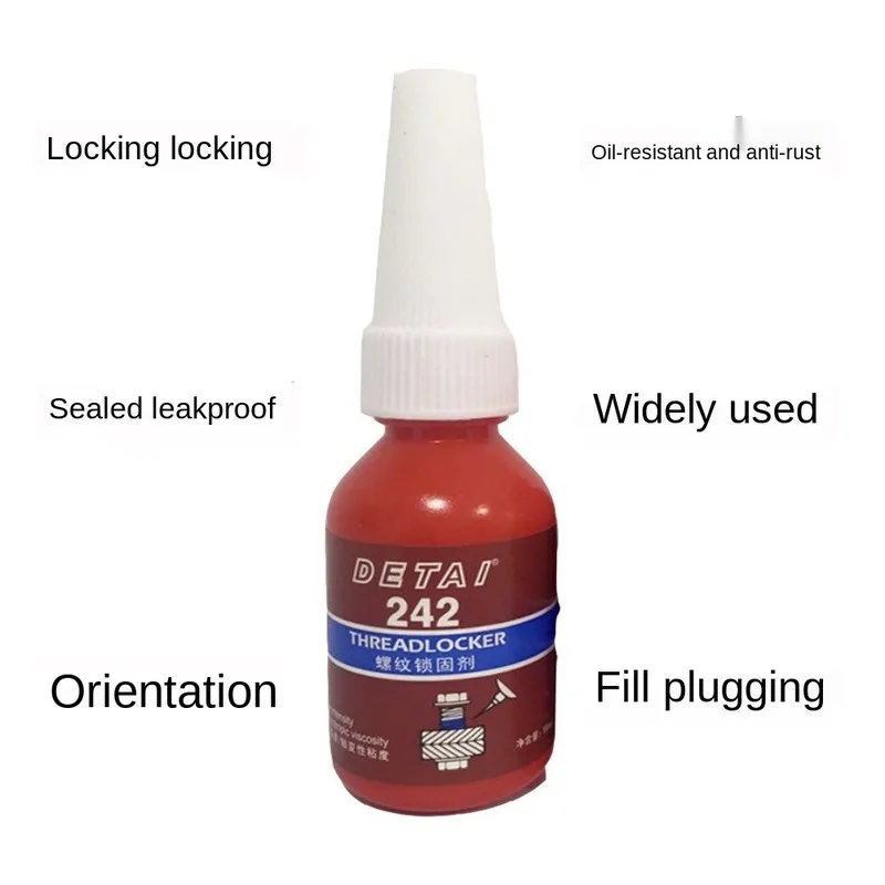 Anaerobic Glue 1 Bottle 10ml Anti-pressure Blue 242 Glue Anaerobic Screw Lock Adhesive Wire Sealing Anti-corrosion Thread Anaerobic Glue