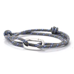 Handmade Adjustable Paracord Bracelet - Outdoor Survival Rope Bracelet (Mix Silver Grey)