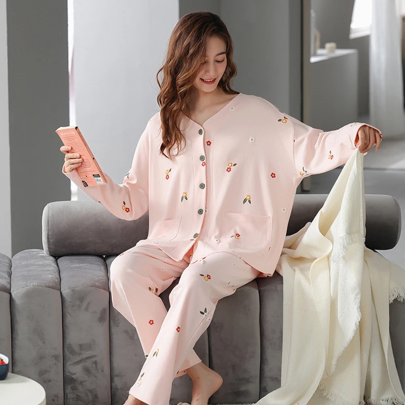 Winter Cotton Pajamas Women Winter Pajama Set Women Women's Winter