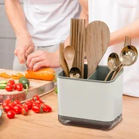 1pc Double-Layer Detachable Chopstick Holder and Cutlery Organizer - Kitchen Storage Shelf and Tableware Drain Rack 2