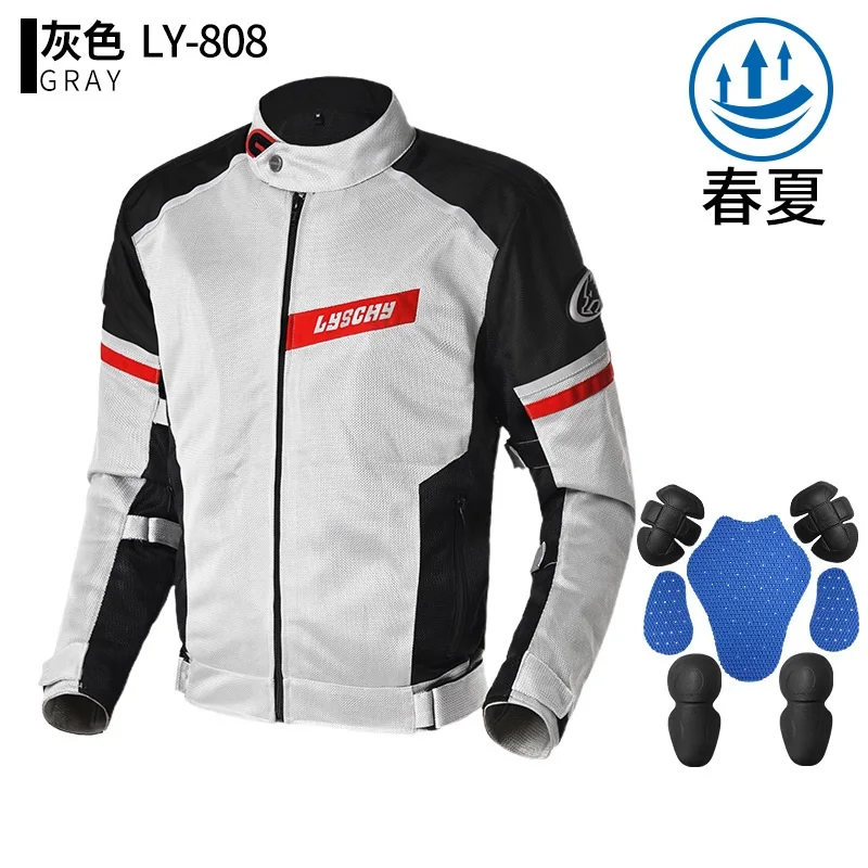 

Scooter Jacket Summer Jackets Motorcycle Motorbike Moto Enduro Outdoor Sport Riding Windproof Mesh Coat With Protector For Men