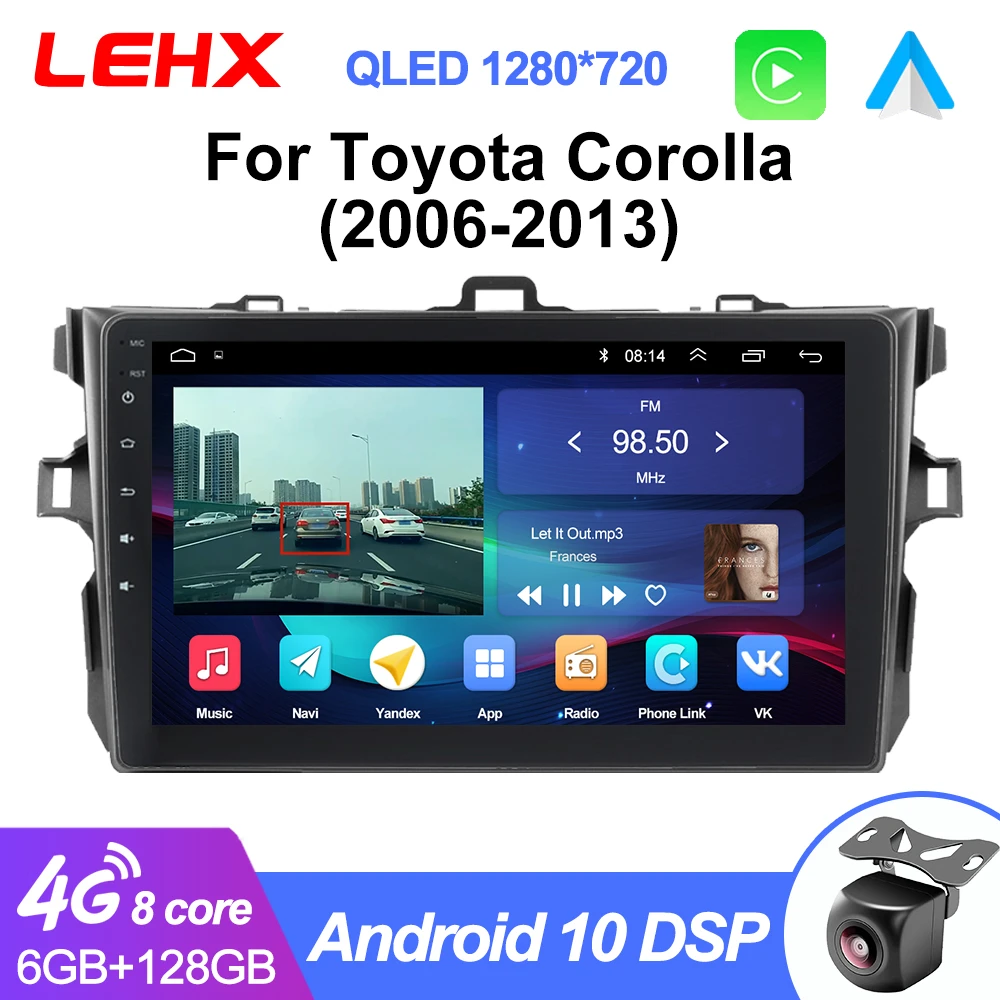 LEHX Pro 8 Core 2Din android 10.0 Car Radio Multimedia Video Player For Toyota Corolla E140 150 2006-2013 Autoradio Carplay gps pioneer head unit