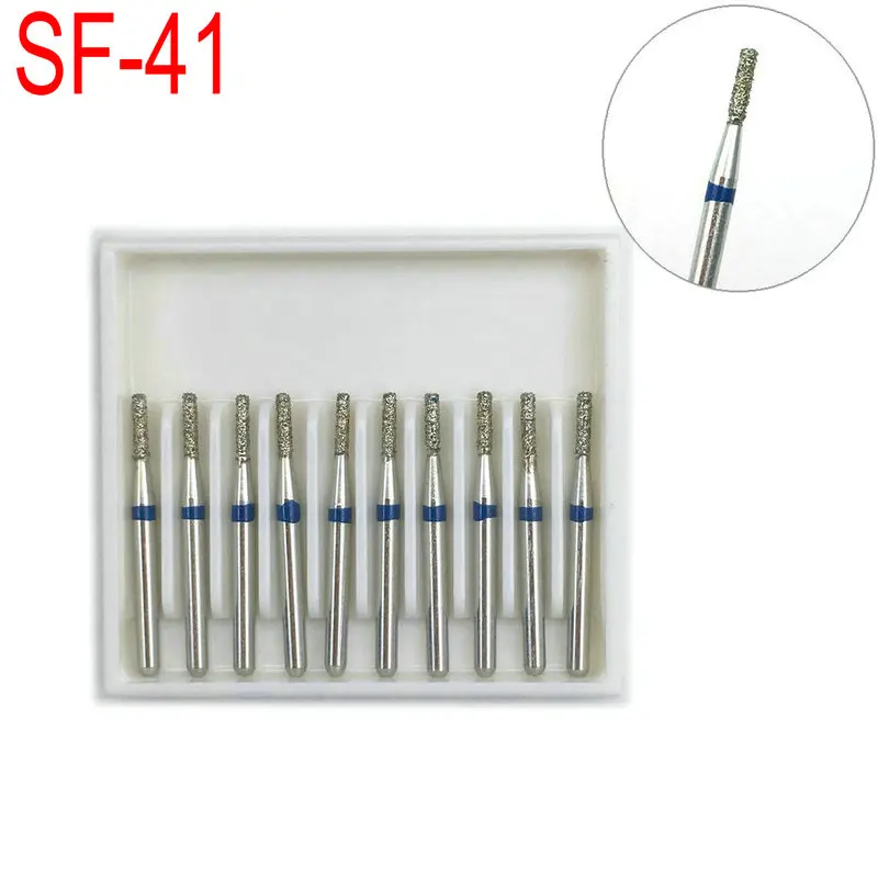 10packs Fresas De Diamante Dental FG 1.6mm Para Pieza De Mano De Alta Velocidad