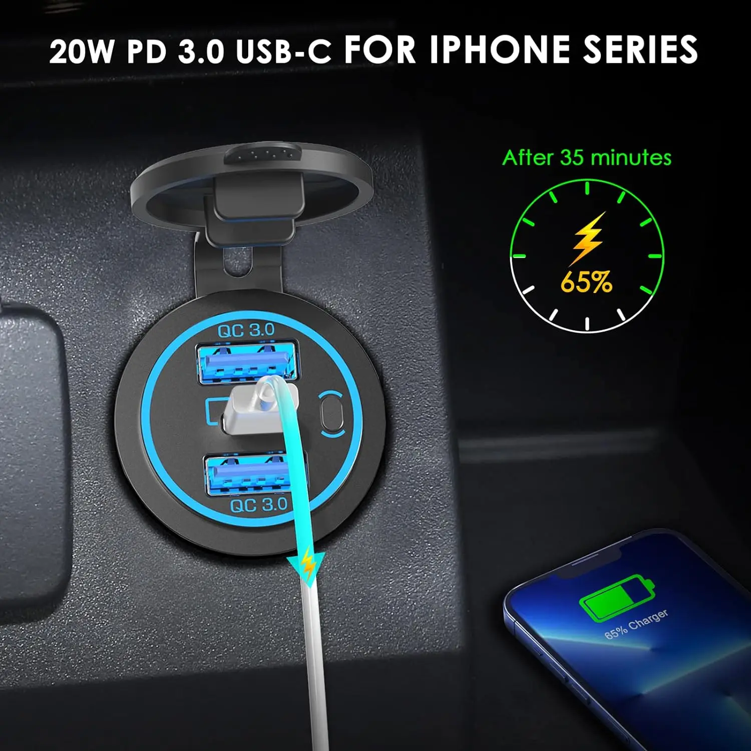     ġ  , 12V USB ܼƮ, 56W, 12V USB C, 20W PD USB-C,  18W, QC3.0,  USB Ʈ, RV 12V 