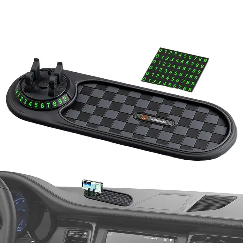 Car Anti Slip Mat Auto Phone Holder Anti Slip Mat With Parking Number Plate Car Dashboard Cellphone Bracket for Car Interior