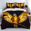 Colorful Parrot Macaws Birds Comforter Bedding Set,Duvet Cover Bed Set Quilt Cover Pillowcase,King Queen Size Bedding Set Adult 6