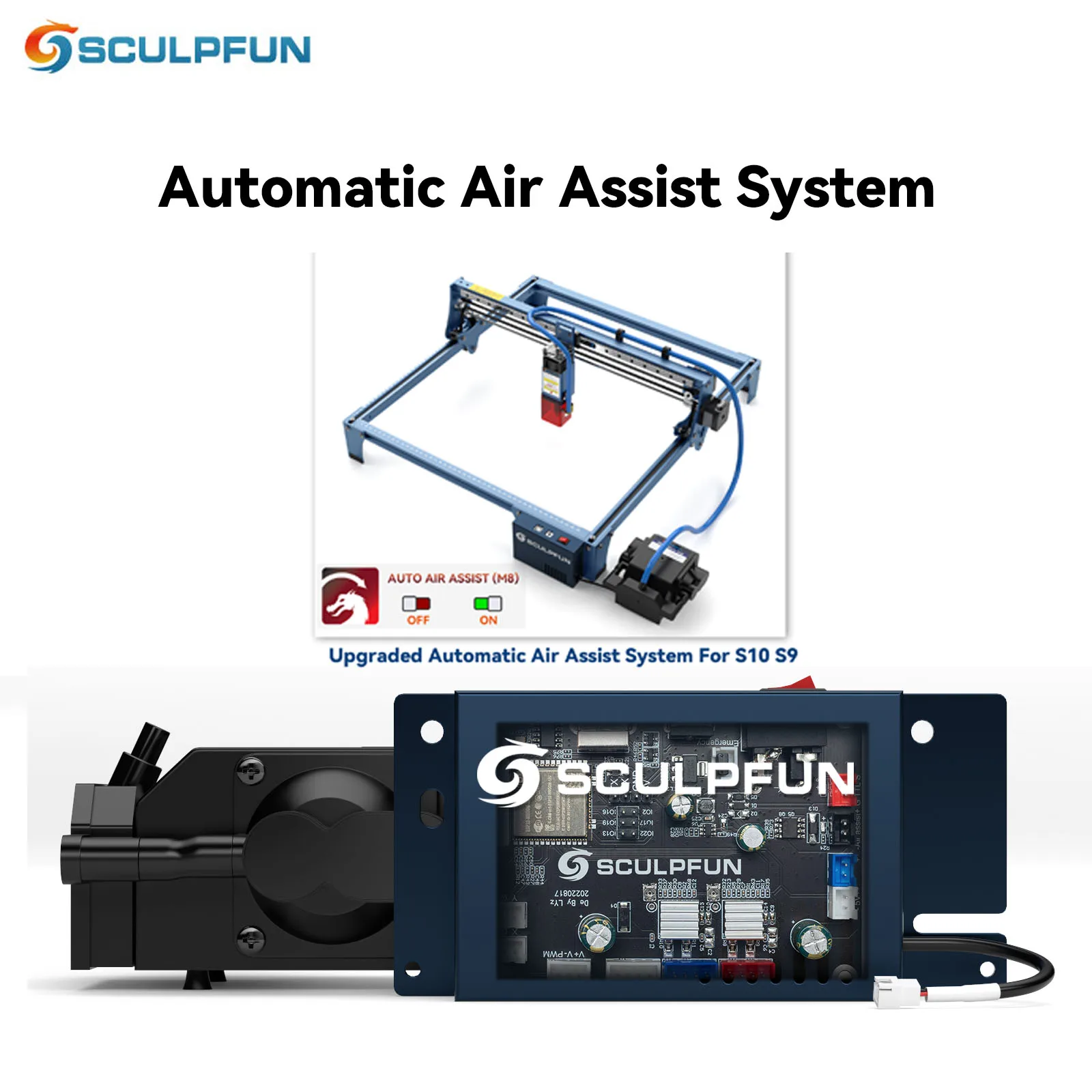 SCULPFUN 30L/Min Air Assist Pump Kit Air Compressor for S10 Laser Engraver