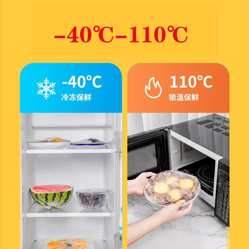 Disposable Plastic Food Cover Colorful Elastic Wrap Food Covers Fresh-keeping Lid Plate cover Kitchen Packaging Bags Storage Bag