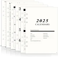 2025 A5 Weekly & Monthly Planner Binder Refill Insert - 5.8"x8.3", 100GSM Paper, 6 Hole Punched for Refillable A5 Binder 1