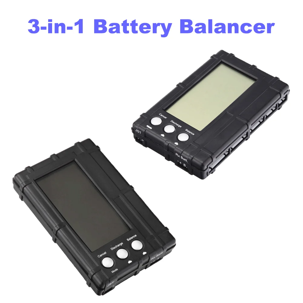 Testeur de batterie LiPo LiFe 2-6S 3 en 1 avec écran LCD pour drone RC