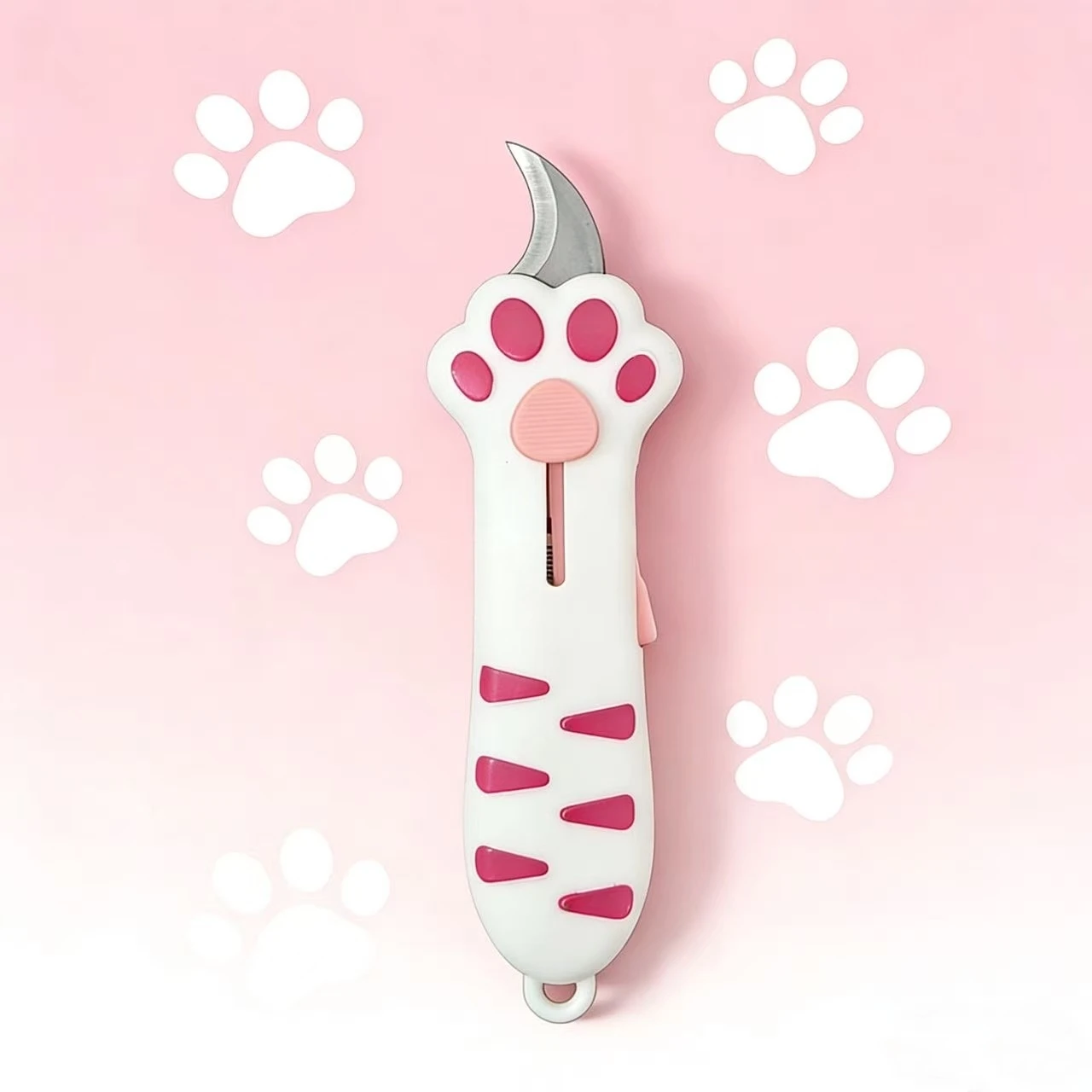 휴대용 접이식 칼 귀여운 고양이 발톱 디자인 수공예 사무용 포장용 공예 애호가를 위한 이상적인 선물