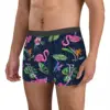Flamingo Party Leaves Man's Boxer Briefs Underpants Highly Breathable High Quality Gift Idea 3