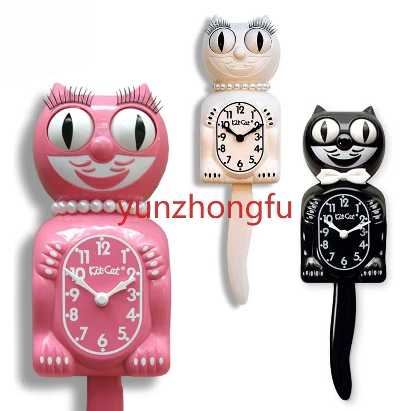 レディ　キット　キャット　クロック　LBC-47 コーラルレディ Kit-Cat Clock Classic Gentleman /Lady Tail Wall . - AliExpress