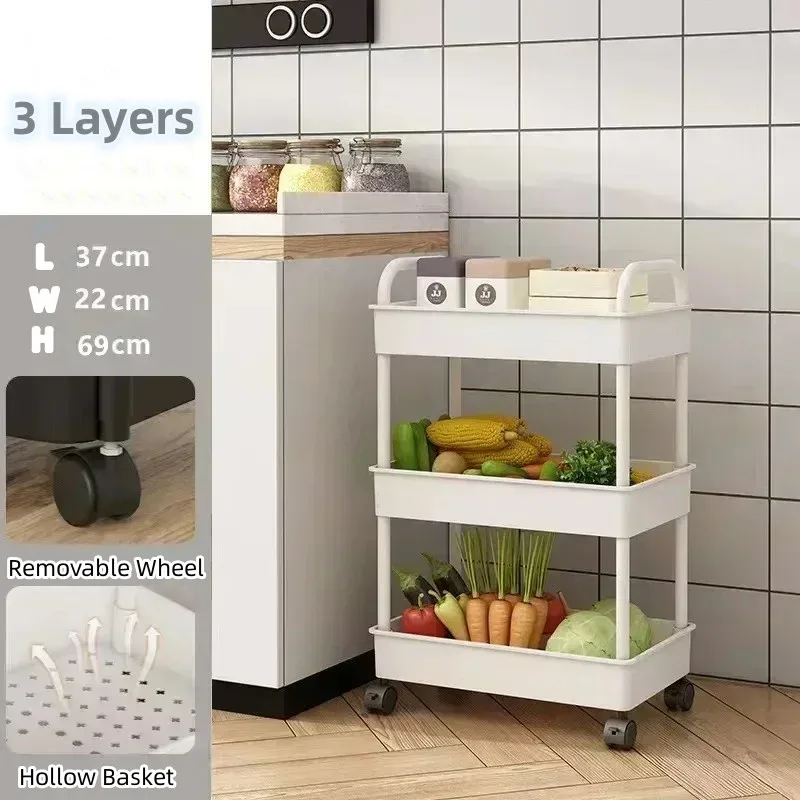 Multi-Layer Trolley Rack Kitchen Bedroom Bathroom Storage
