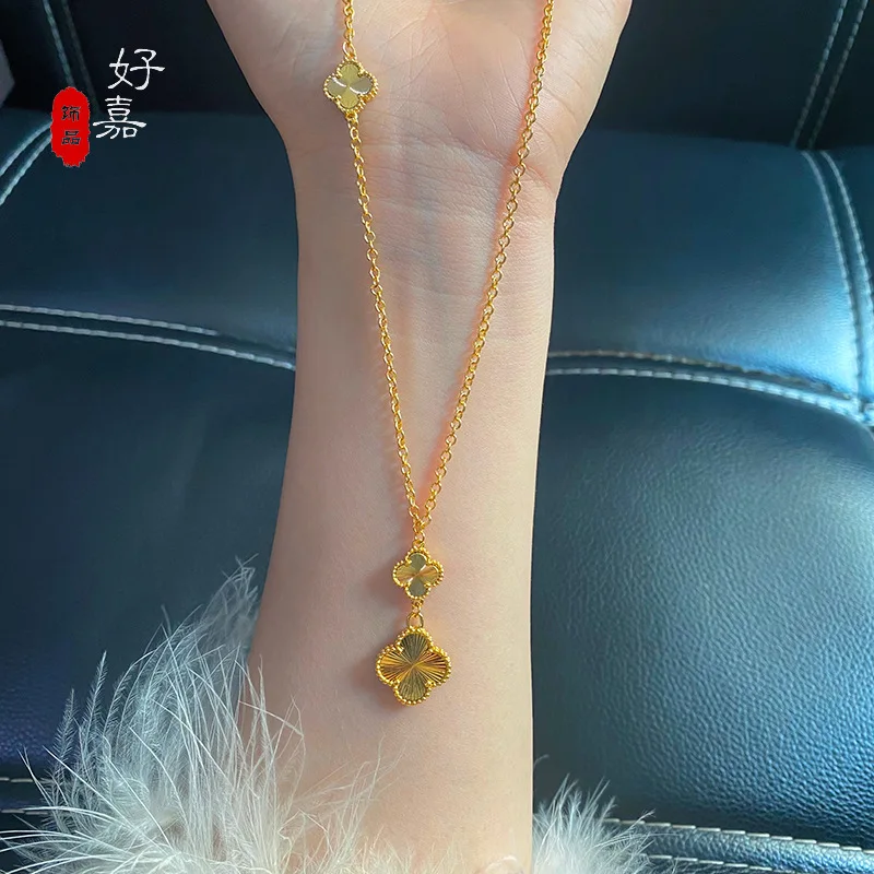 قلادة متكاملة فاخرة من الذهب الحقيقي عيار 24 قيراط...