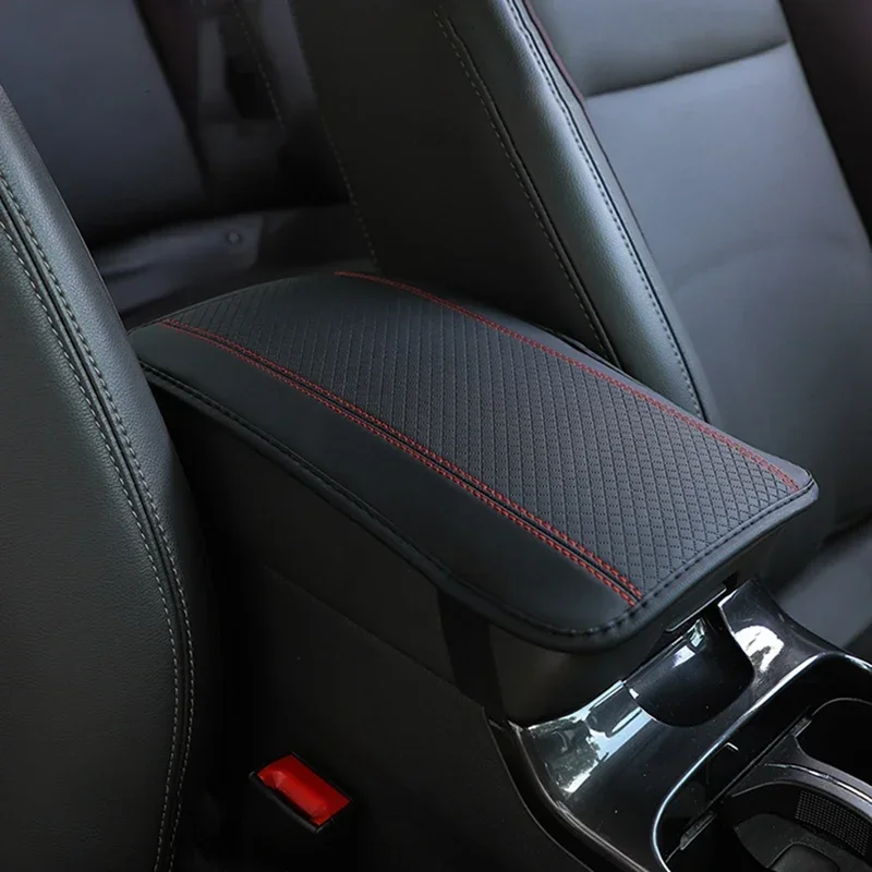 Center Console Box Cushion Protector Universal Armrest Cushion Cover Anti-slip Soft Fiber Leather Car Trim Shape Armrest