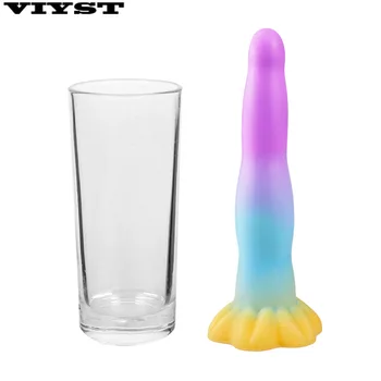 VIYST Realistic Silicone Animal Dildo Vaginal G-spot with Suction Cup Anal Plug Hand-free Monster Dildo Female Sex Toy for Women 2