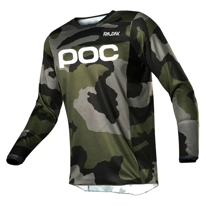 Cycling Jersey Motocross Jersey Cycling Shirt Cycling Clothing RAUDAX POC Team Downhill Jerseys Man Long Sleeves MTB Bike Shirts Offroad DH Motorcycle Jersey Motocross Sportwear Clothing