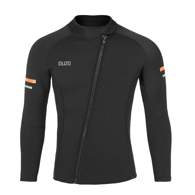 1.5mm Front Zipper Wetsuit Jacket with Slanted Zipper for Surfing, Snorkeling, Diving, and Winter Swimming - Stay Warm