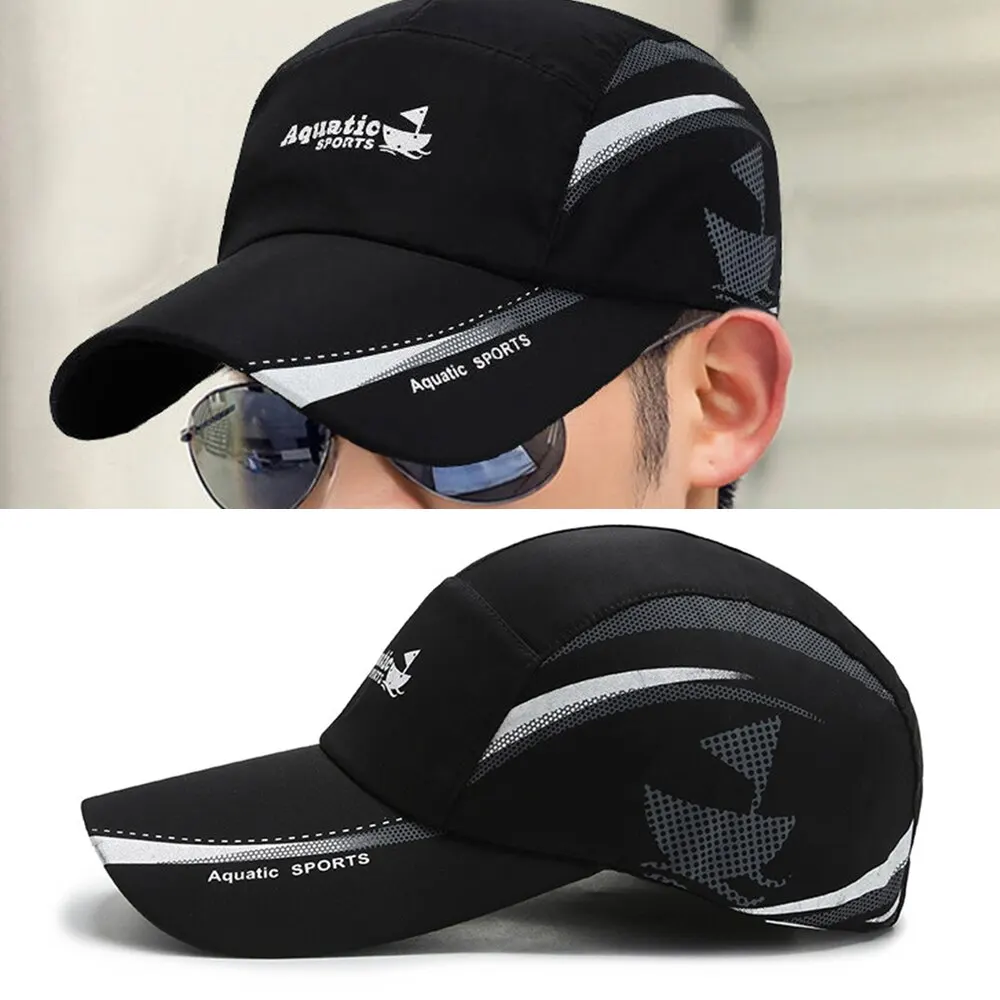 Outdoor Black Waterproof Qucik Dry Hats for Men Women Sport Golf Fishing  Adjustable Summer Sun Baseball Caps