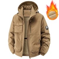 Hommes Parkas épais chaud manteau à capuche coton rembourré polaire veste décontracté matelassé imperméable veste automne hiver vêtements d'extérieur 4