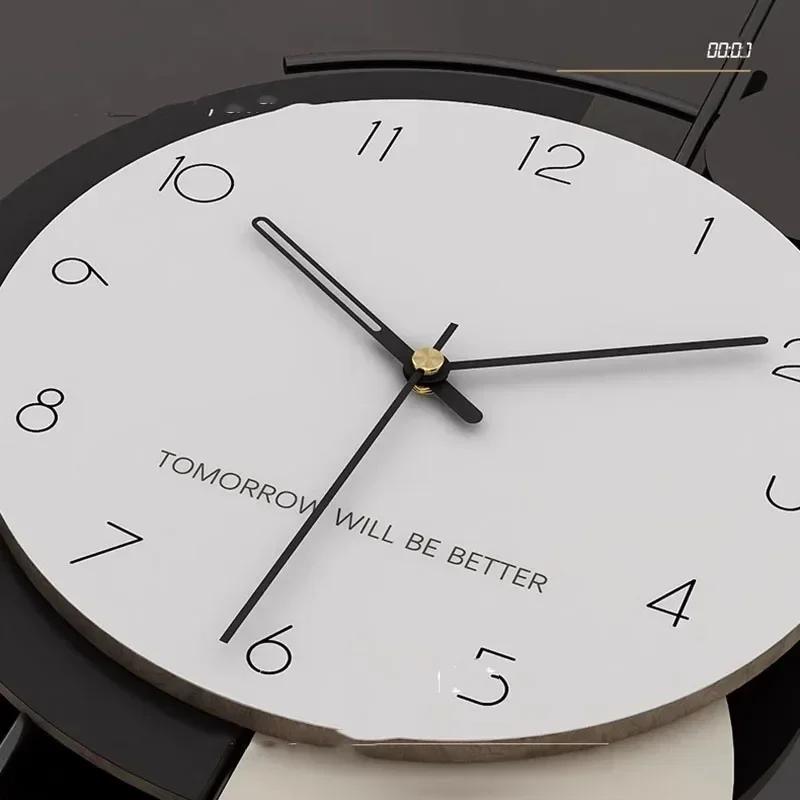 Pendulum Living Room Clocks Wall Modern Wood Large Digital Wall Clock Decoration Items Reloj Digital Pared Minimalist Decor 6