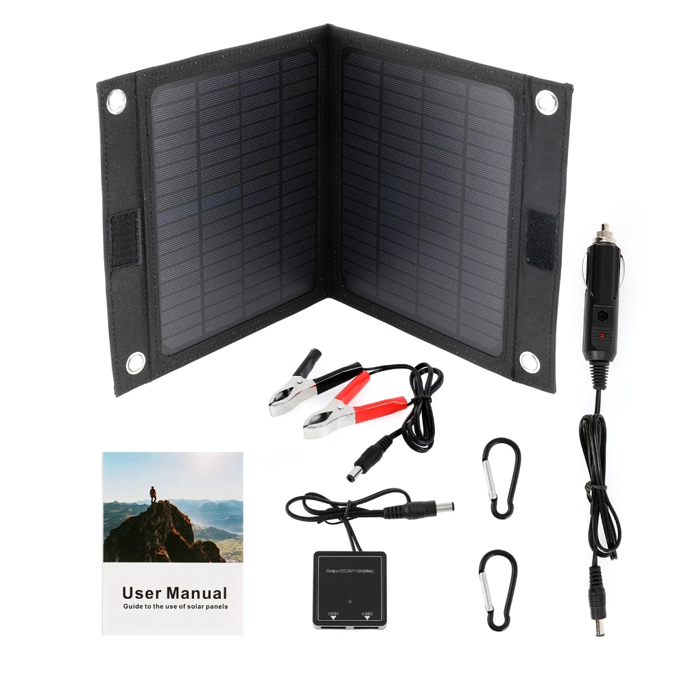 50W pannello solare 18V esterno portatile Power Bank pannello uscita USB caricatore di emergenza del telefono cellulare generatore di energia solare 2 pieghe