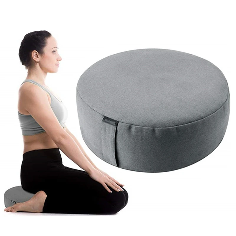 Zafu-almohada de apoyo para meditación y Yoga, cojín con relleno de cáscara  de trigo sarraceno, cómoda, redonda, ajustable - AliExpress