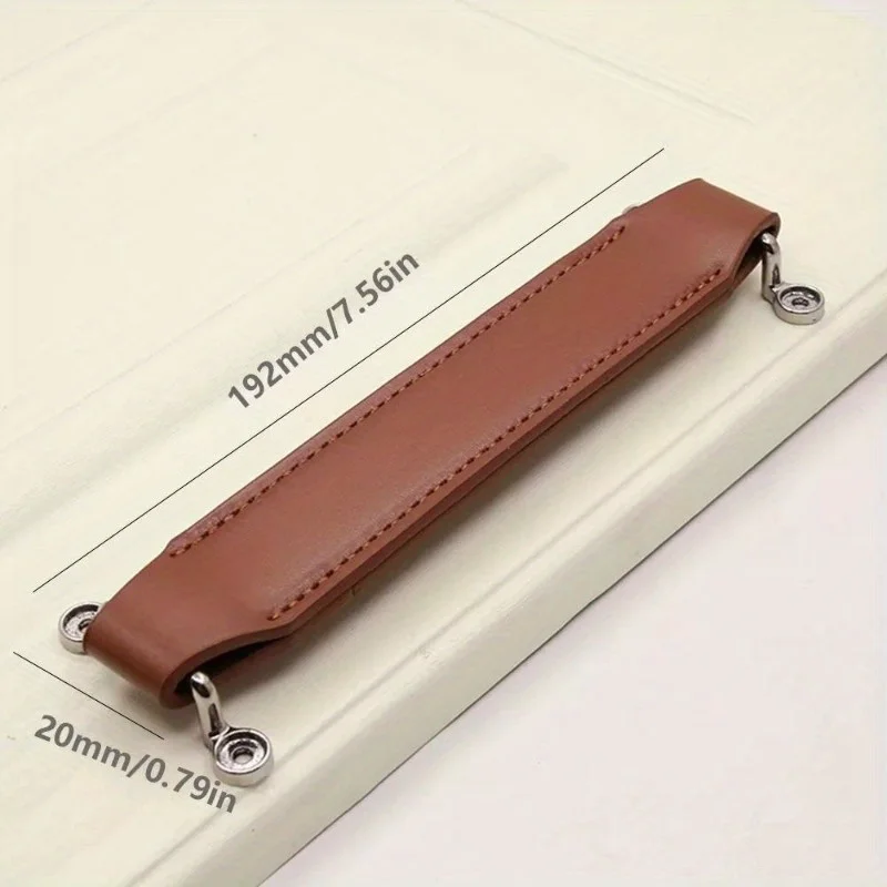 Elegant Soft Leather Handle with Screw - Durable PU Classic Stool and Cabinet Pull