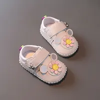 Baby Shoes 2023 Spring Soft Leather Anti Slip Casual Flats Baby Girls Dress Princess Shoes First Walkers Cute Flower Kids Shoes 2