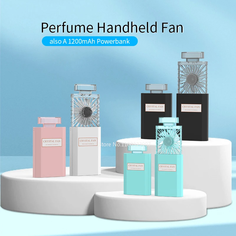 

Portable Quiet Handheld Sweet Fragrance Fan USB Rechargeable Retractable Air Conditioner Fans Perfume Look Electric Ventilator