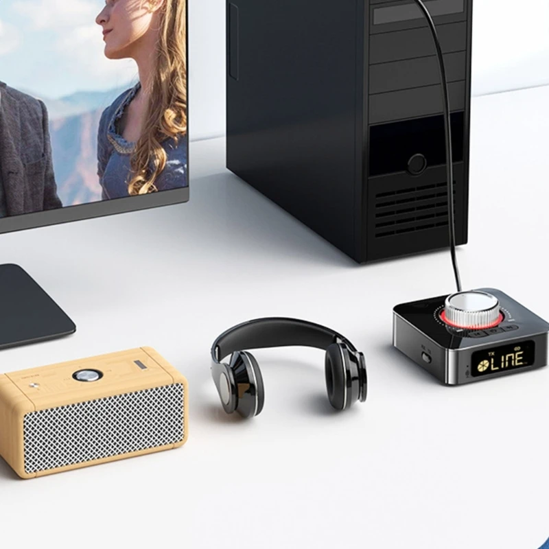 LED 오디오 송신기 수신기 호환 5.0 지원 AUX 3.5 RCA USB