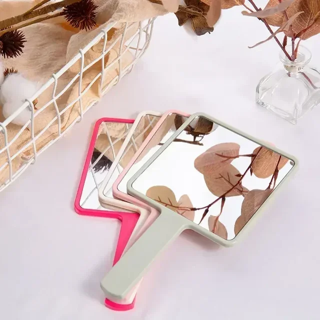Miroir de maquillage portatif pour Extension de cils, miroir de vanité de maquillage carré avec poignée, miroir à main Compact pour Salon de SPA 2