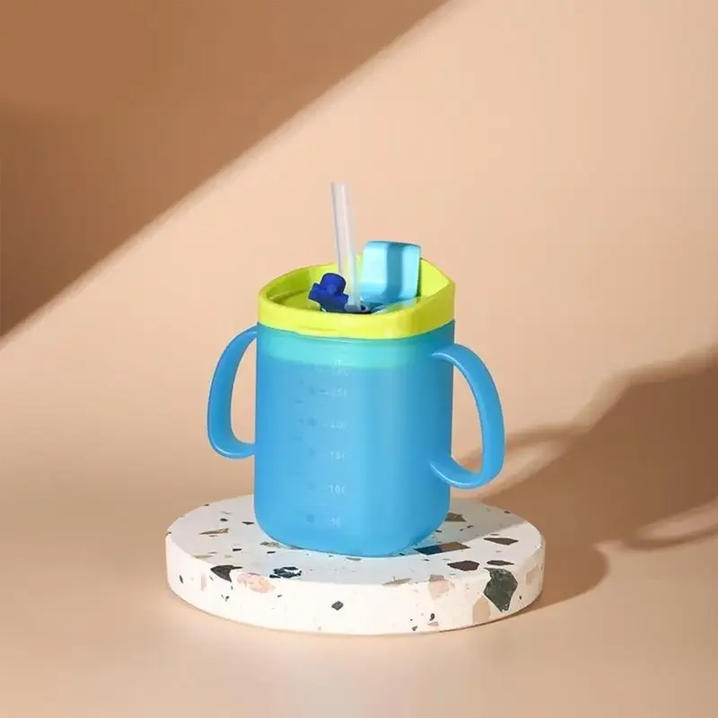 D7YD 용 우유컵(빨대 및 안전 뚜껑 포함) 안전하고 무독성인 어린이 우유컵