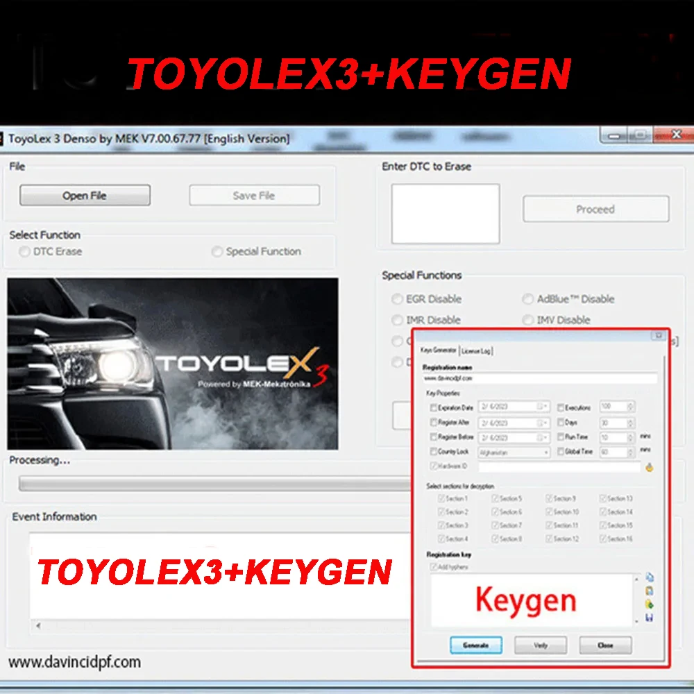 

TOYOLEX3+KEYGEN Diagnostic Software UNLIMITED USER For Toyota For Lexus TOYOLEX3+KEYGEN DTC Erase Function Car Software Tools