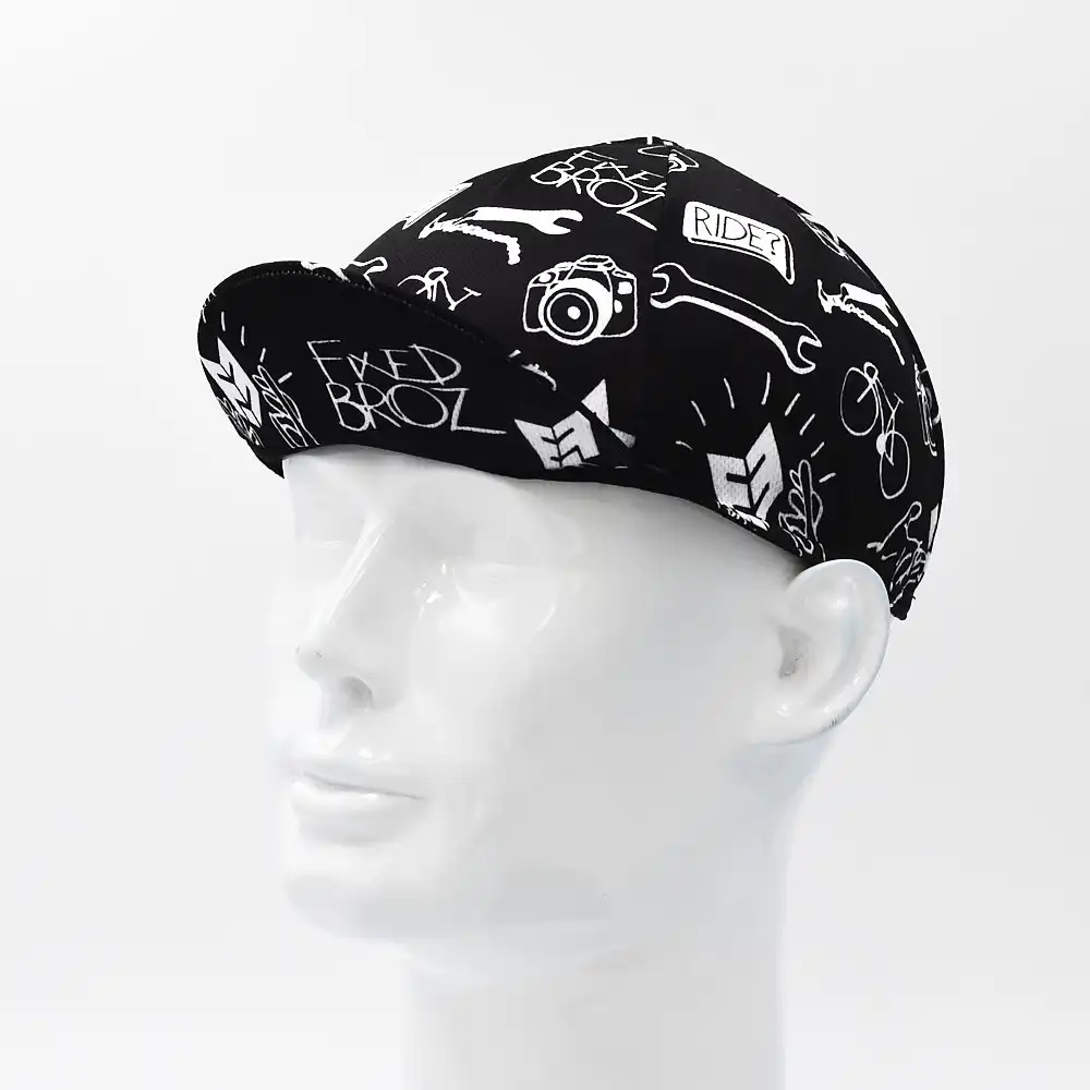 Classic Black Cycling Caps Breathable Quick Dry Bicycle Hats 4